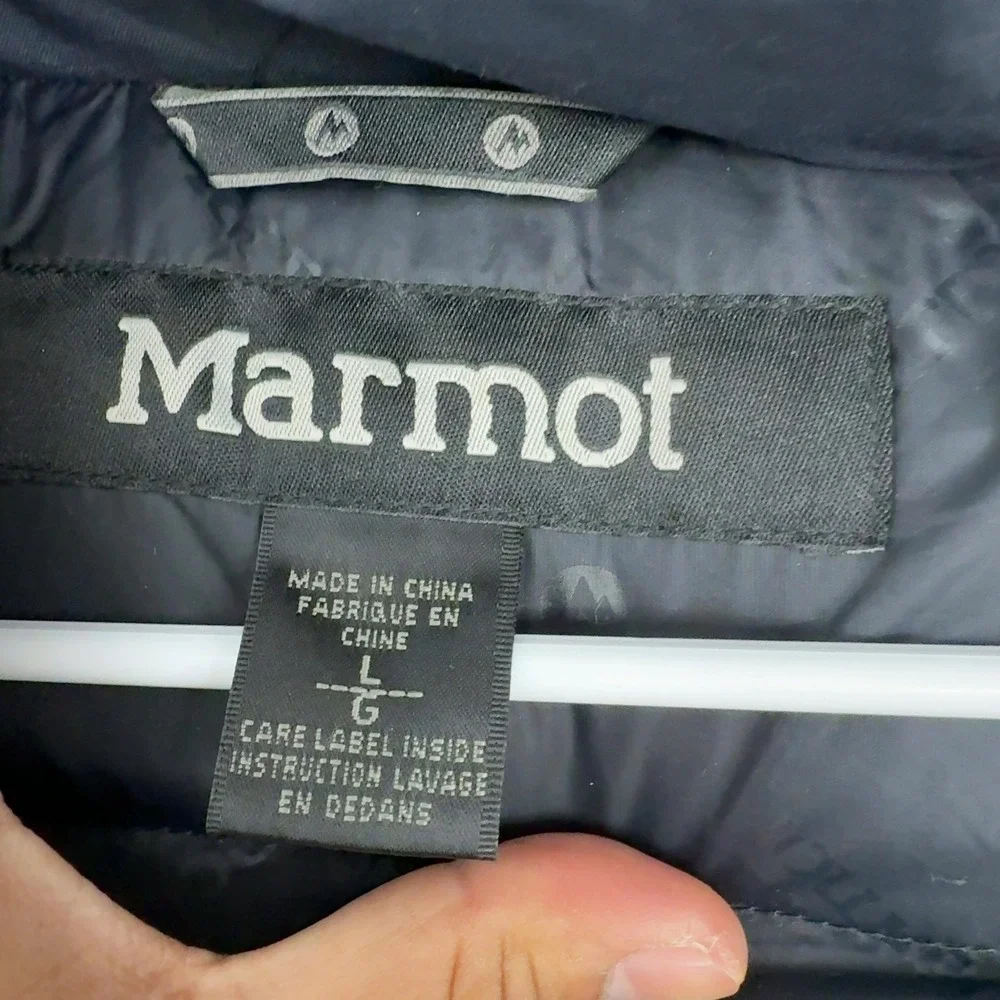 Marmot Jacket Kids L Black Nylon Down Hooded Puffer Pockets Gorpcore